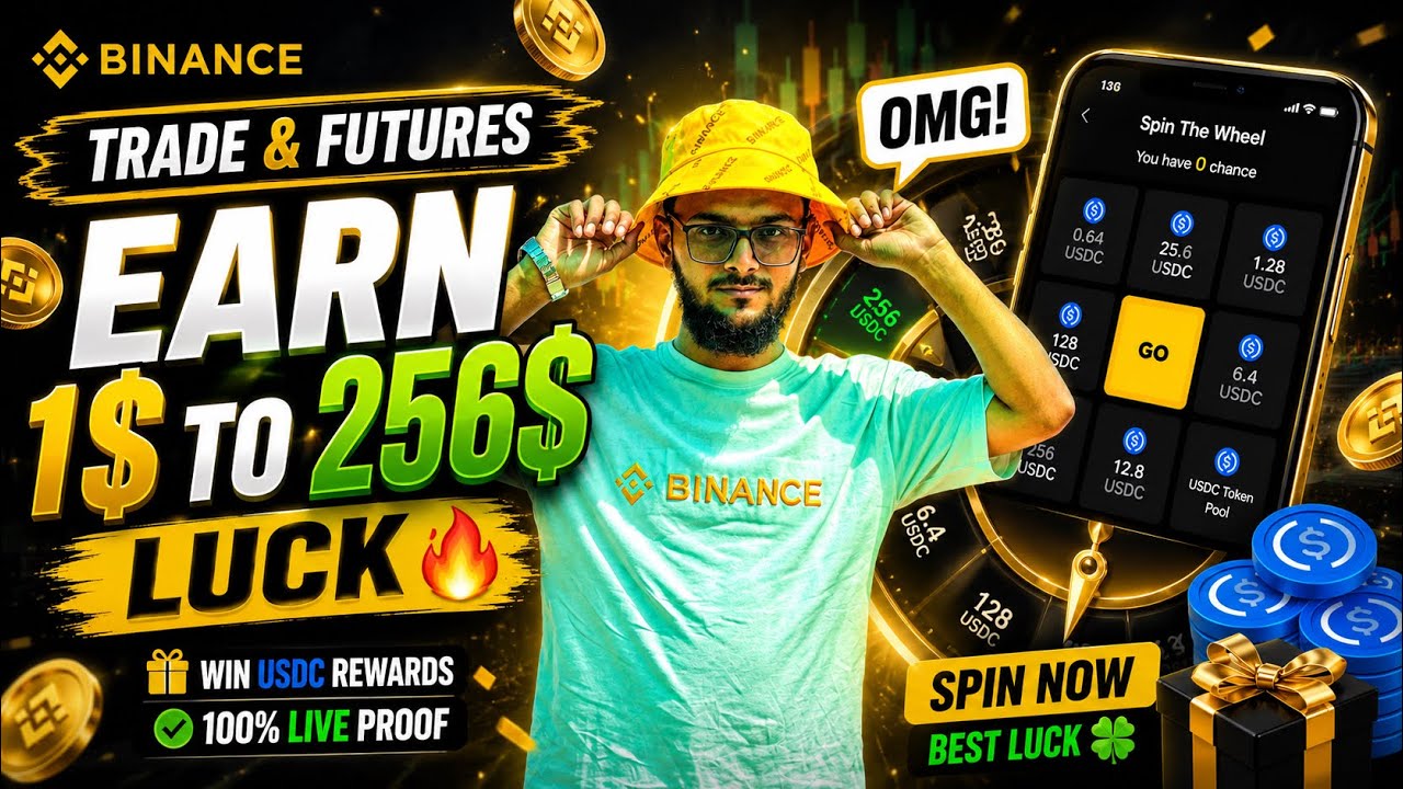 Binance New Event 2026 🔥 Earn FREE $1 to $256 USDC | Spin Wheel + Futures Guide | Live Proof 🔥