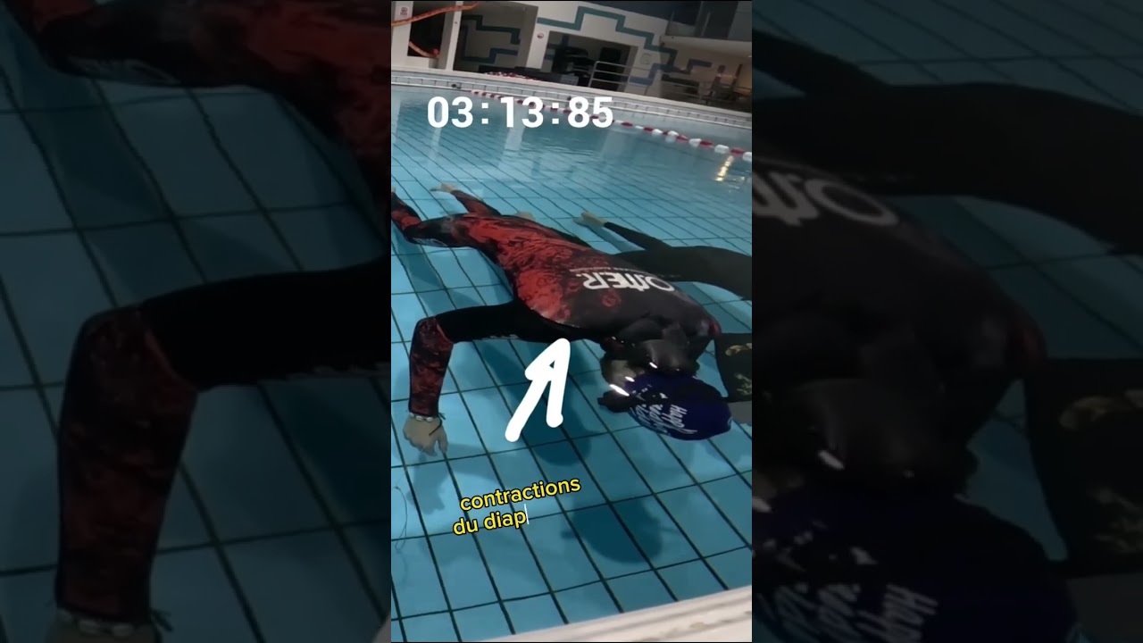 Entra&icirc;nement en apn&eacute;e statique 🔥 #apnea #apn&eacute;e #freediving #pool #static #tricks #swimming #piscine