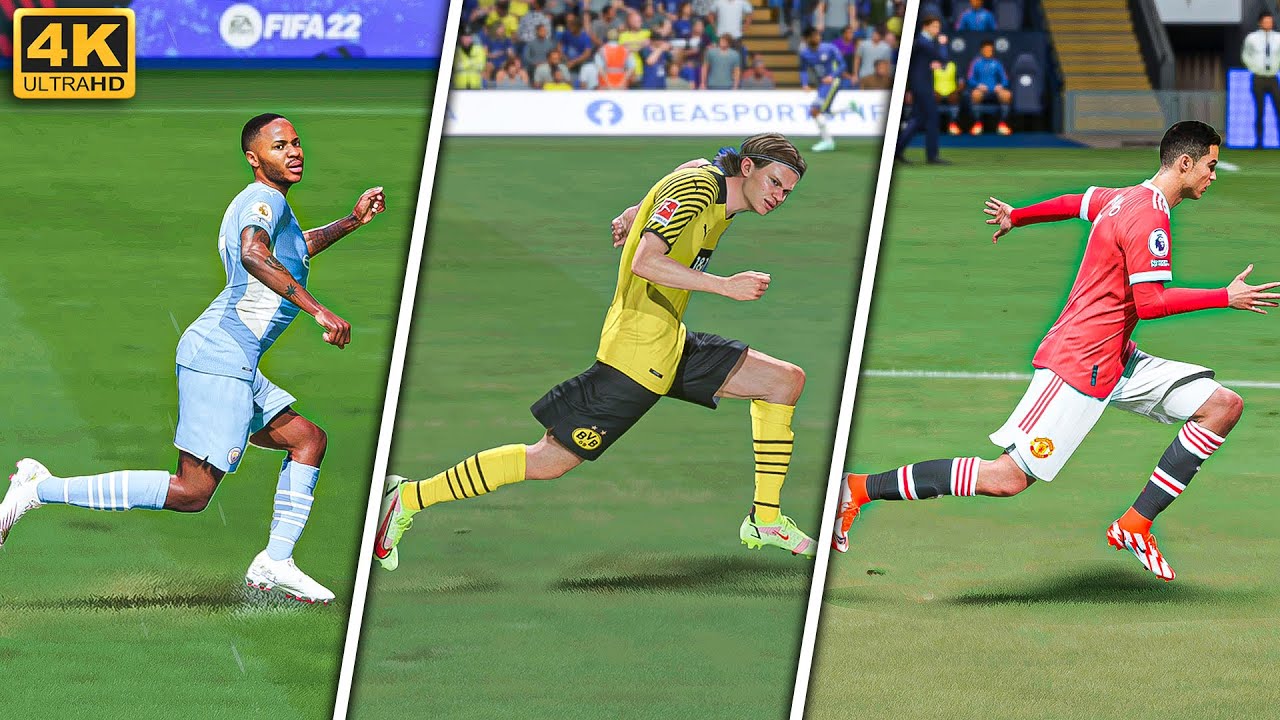 FIFA 22 All Signature Running Styles ! ft. Haaland, Ronaldo, Messi, Sterling, etc. (4K)
