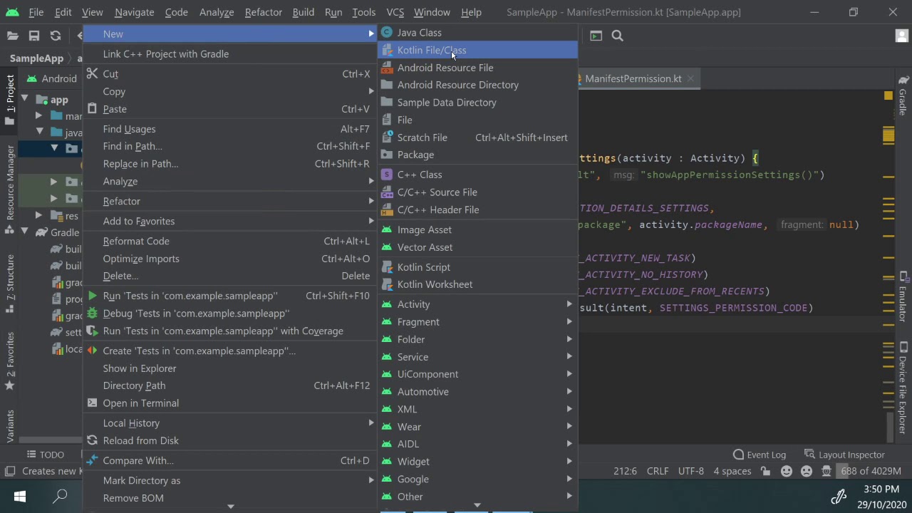 Android Studio (Kotlin) Manifest Permission