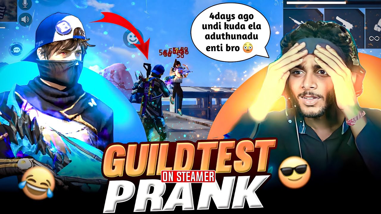 GUILD TEST PRANK ON TELUGU FACECAM STREAMER IN LIVE🤯🔥|GARENA FREE FIRE TELUGU❤️ |