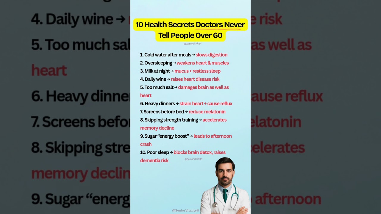 10 Health Secrets Doctors Never Tell Seniors Over 60