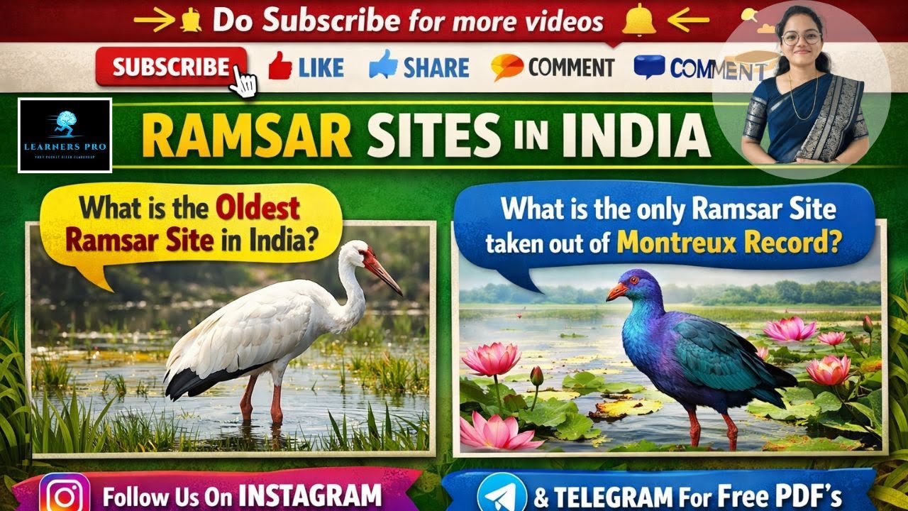 🔴Ramsar Sites in India 2026 | 📚| Exam Special Important for UPSC, SSC, RRB & State Exams📚🔴