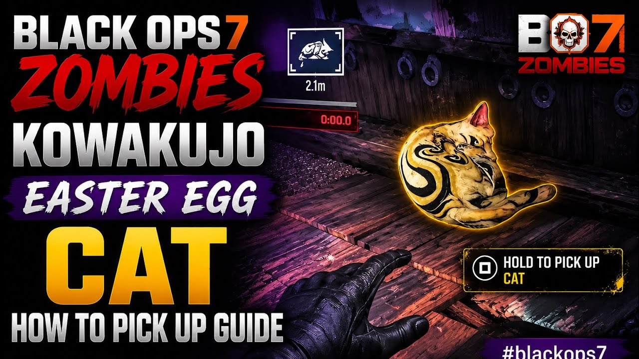BLACK OPS 7 ZOMBIES KOWAKUJO EASTER EGG CAT HOW TO PICK UP GUIDE #blackops7