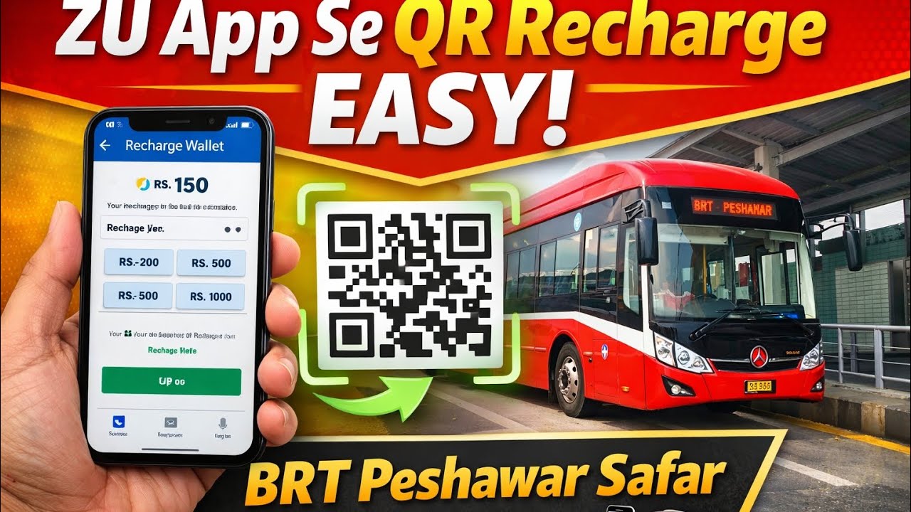 BRT Peshawar | ZU Card Recharge | use mobile app Peshawar bus #zupeshawer #brtpeshawar