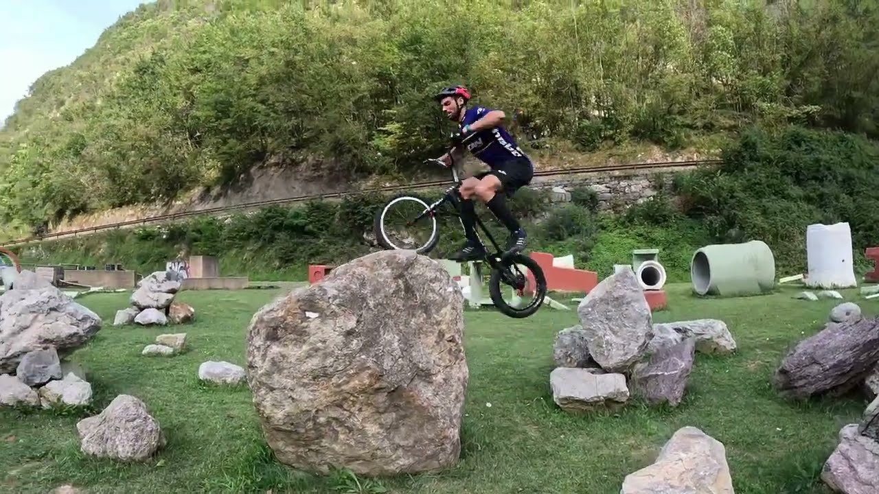 Biketrial with Marco Bonalda and me at Ardesio Bike Park