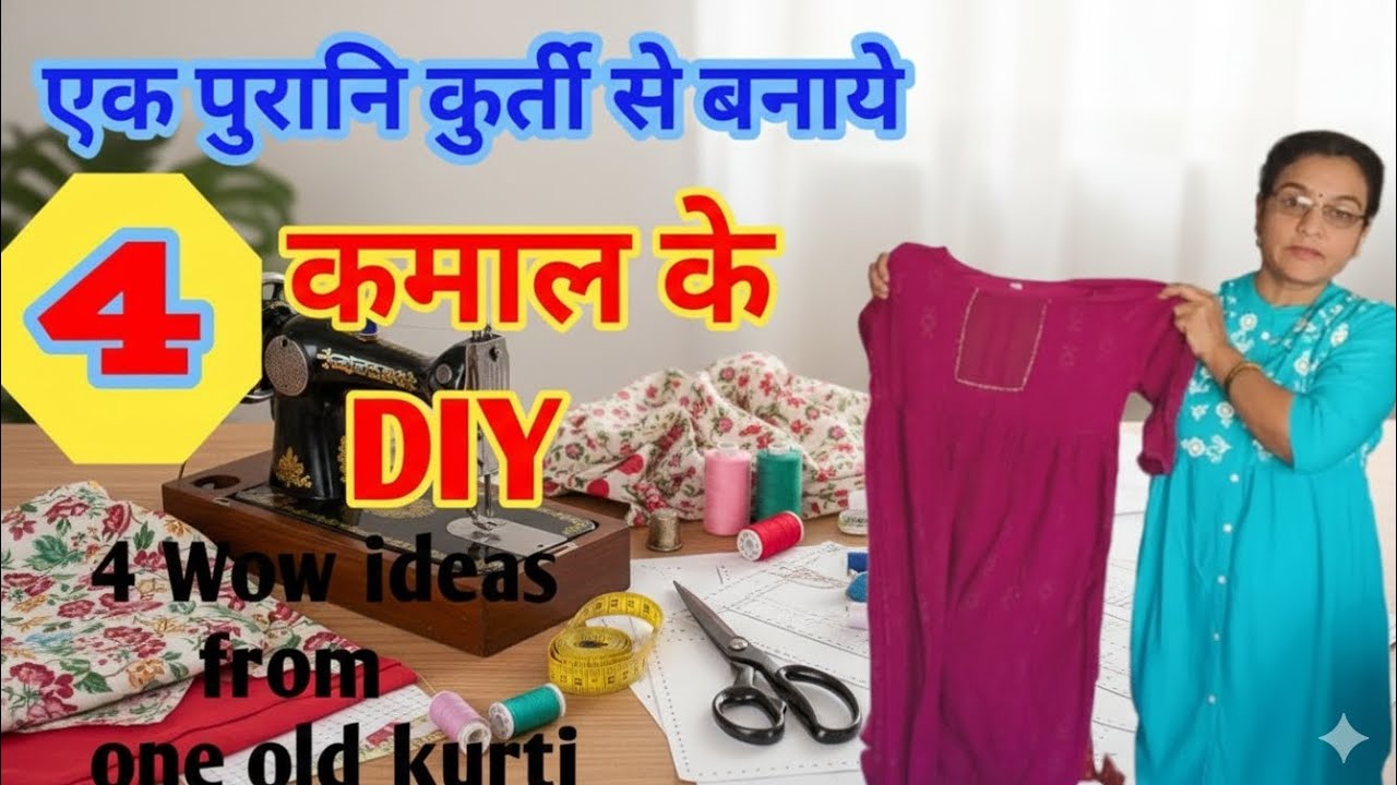 पुरानी कुर्ती से बनाय4कमाल के Diy/4 Awesome Ideas From Old Kurti/Best Making Ideas From Old Clothes 