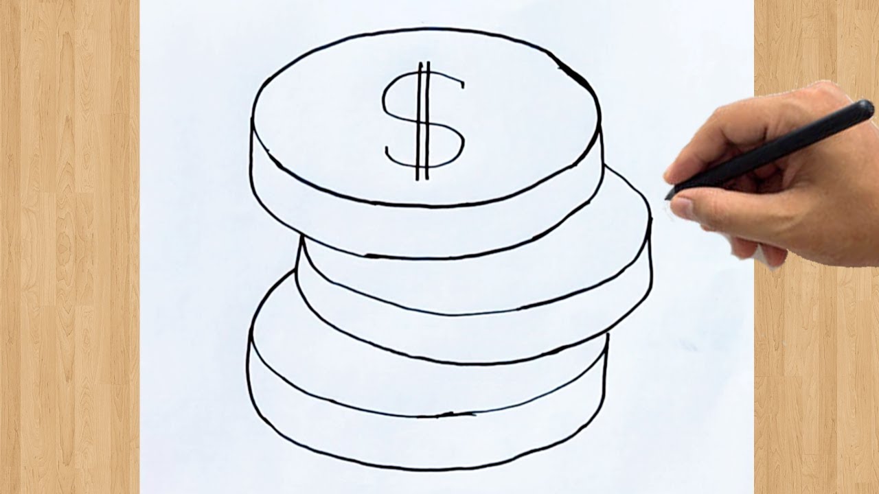 How to Draw a Coin Easy Step by Step | Coins Drawing Tutorial