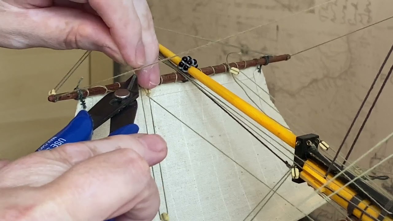 Building Endeavour Pt.90 (Start the sails) Rigging looks amazing!!
