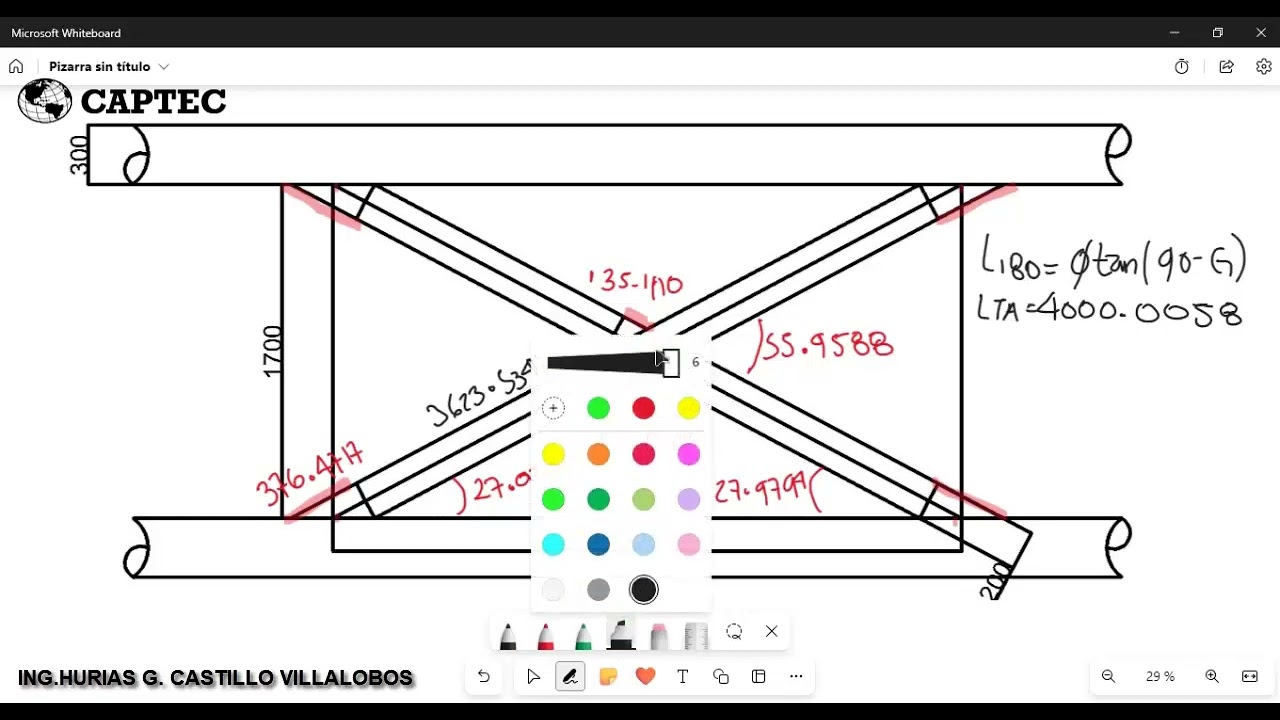 Cruceta con medidas de centro a centro caso 2 paso a paso