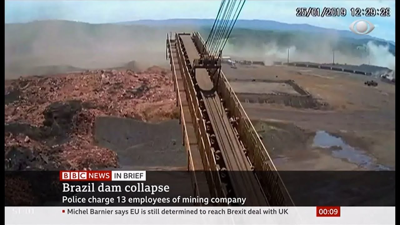 Brumadinho Dam collapse - 13 employees charged (10) (Brazil) - BBC News - 21st September 2019