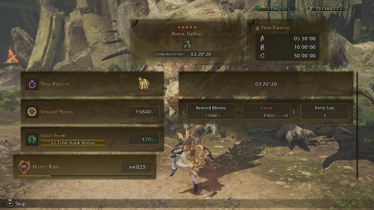 MH Wilds Arena Rathian Hammer 3:20