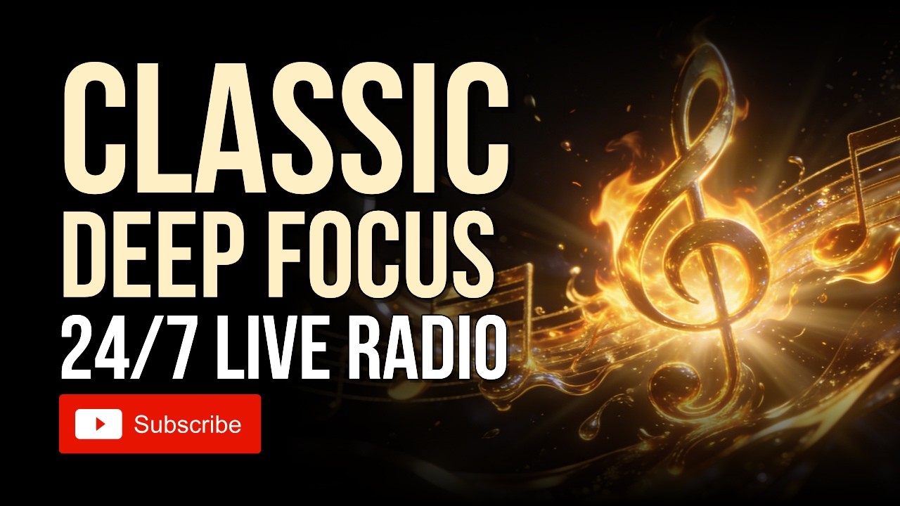 🔴 24/7 Classical Deep Focus — Relaxing Music for Study, Sleep & Stress Relief