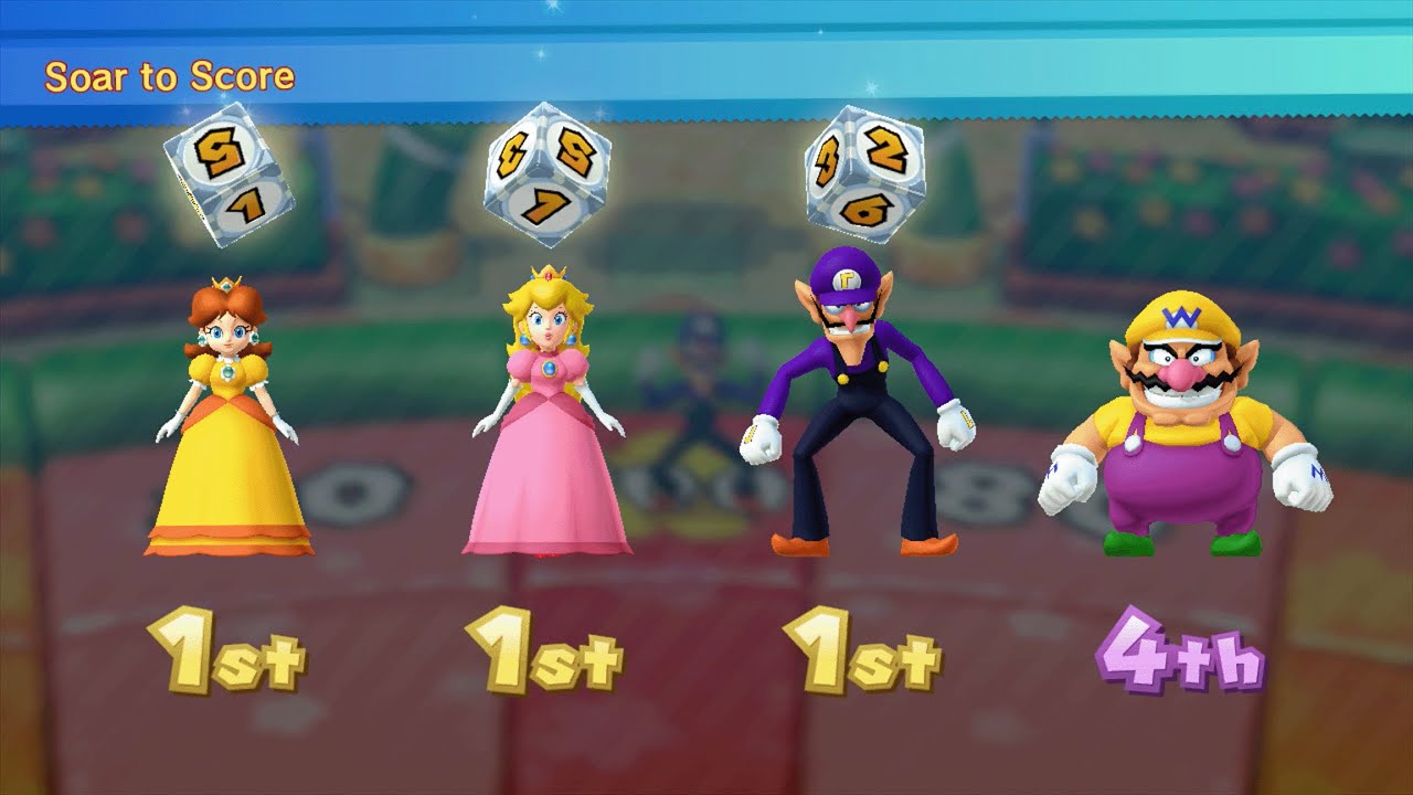 Mario Party 10 - Daisy vs Peach vs Wario vs Waluigi - Chaos Castle