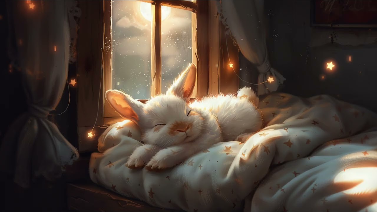 Deep Calm Sleep 💤 | Cloudy Bunny Harp Lofi for Night Rest