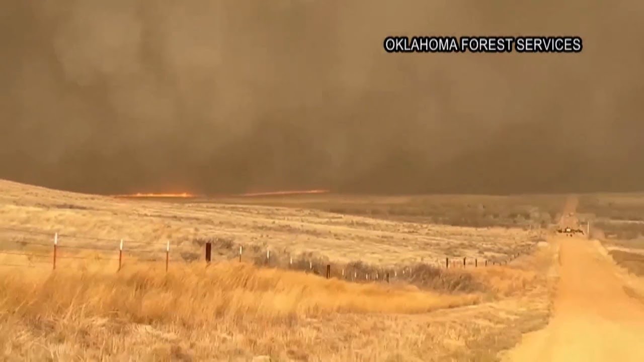 High winds fuel raging fires across the Great Plains this week