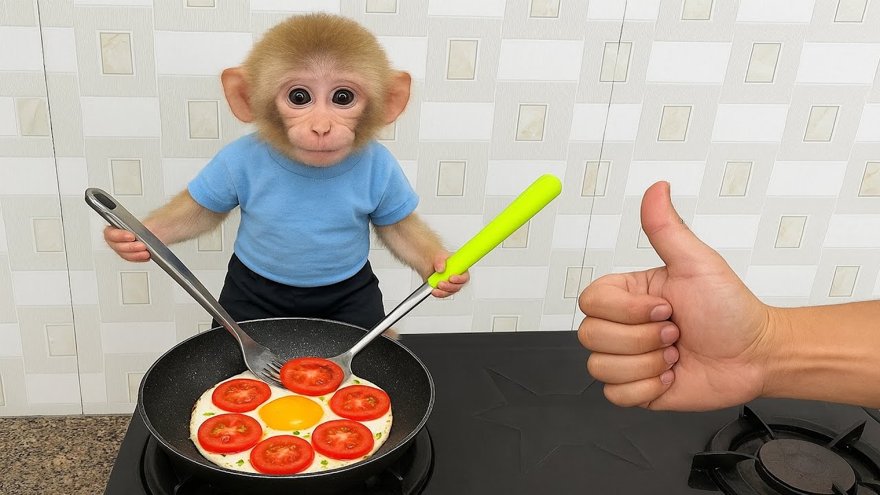 30 Days - Smart Monkey Molly Cooks a Whole Meal by Herself — It's Incredible!