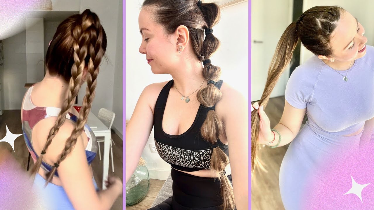👱‍♀️3 peinados MUY FÁCILES para ir al GYM 💪 Como cuidar tu cabello mientras haces ejercicio