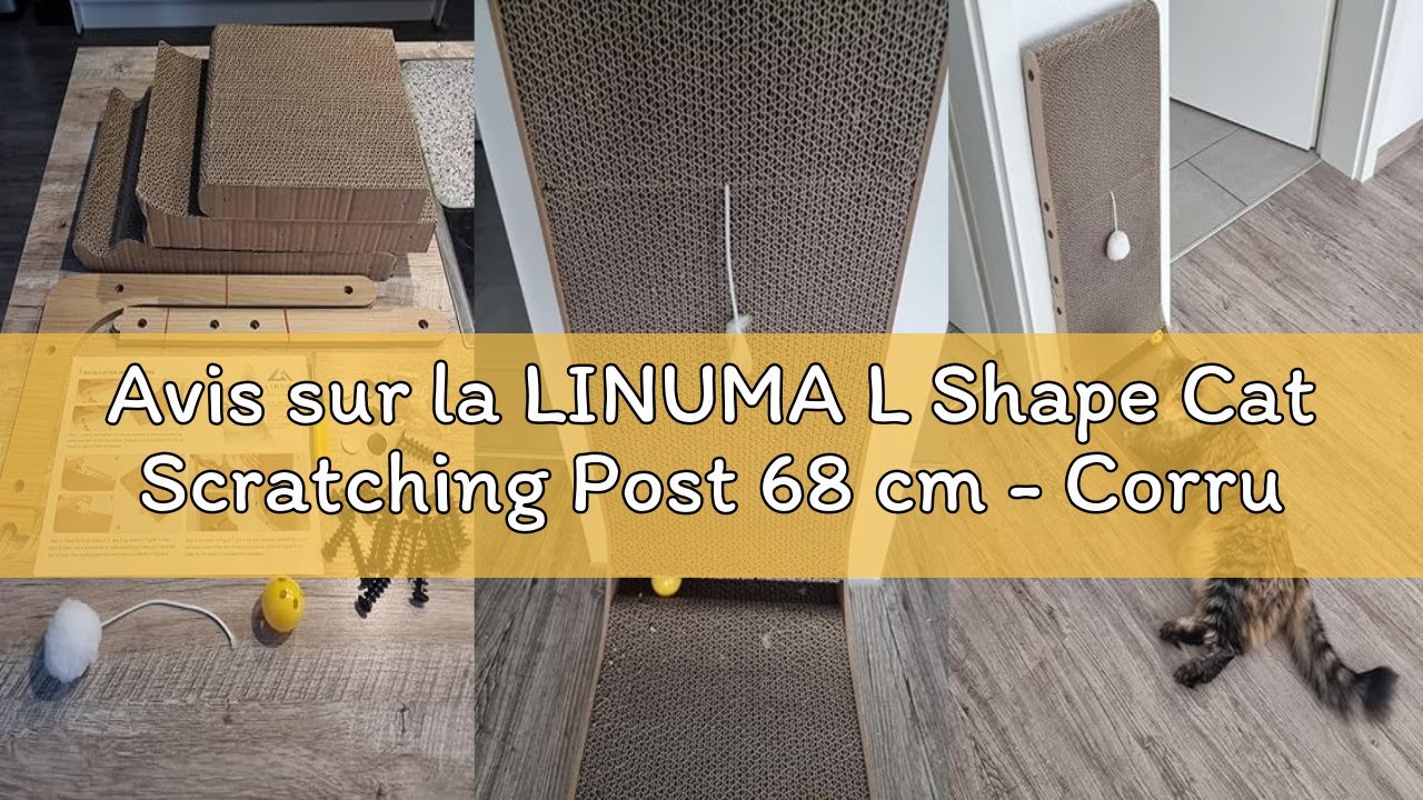 Avis sur la LINUMA L Shape Cat Scratching Post 68 cm - Corrugated Cardboard Scratching Board - Compa
