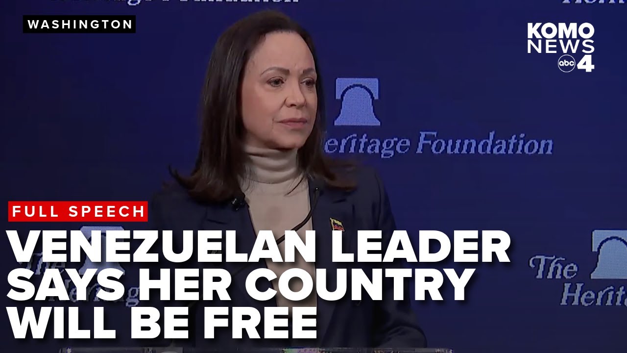 FULL REMARKS: Venezuelan leader Maria Machado says Venezuela will be free with the help of the US