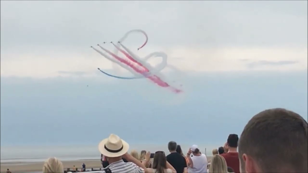 Red arrows display team Rhyl Airshow 2022  cut short due to bird strike