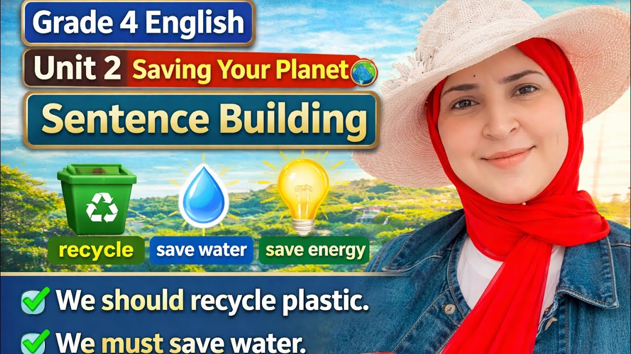 مراجعة الوحدة الثانية انجليزي رابعة ابتدائي 2026 | Connect 4 Unit 2 Revision - Sentence Building