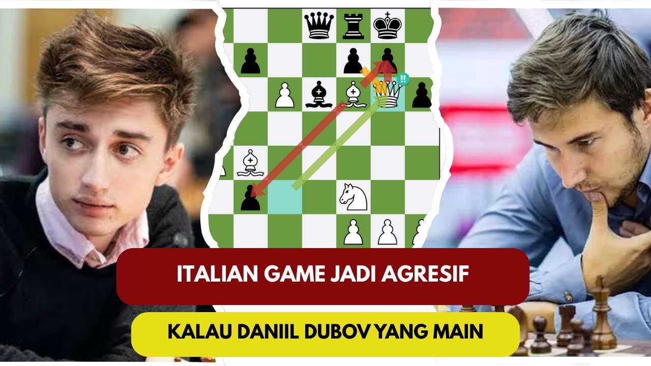ITALIAN GAME JADI AGRESIF DI TANGAN DANIIL DUBOV. #chess #chessgame #chesscom