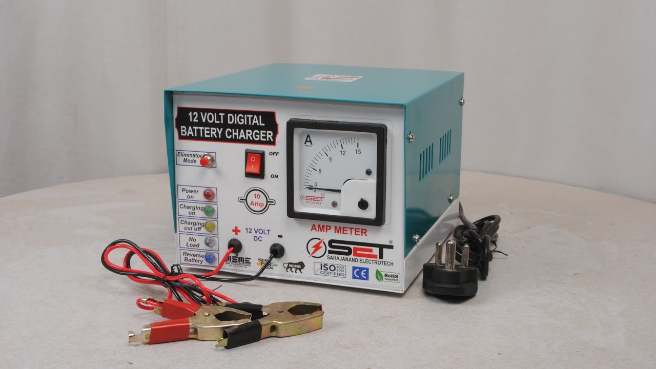 SET SAHAJANAND ELECTROTECH'S 12 VOLT 10 AMP AUTOMATIC BATTERY CHARGER (AUTOCUT) WITH ELIMINATOR MODE