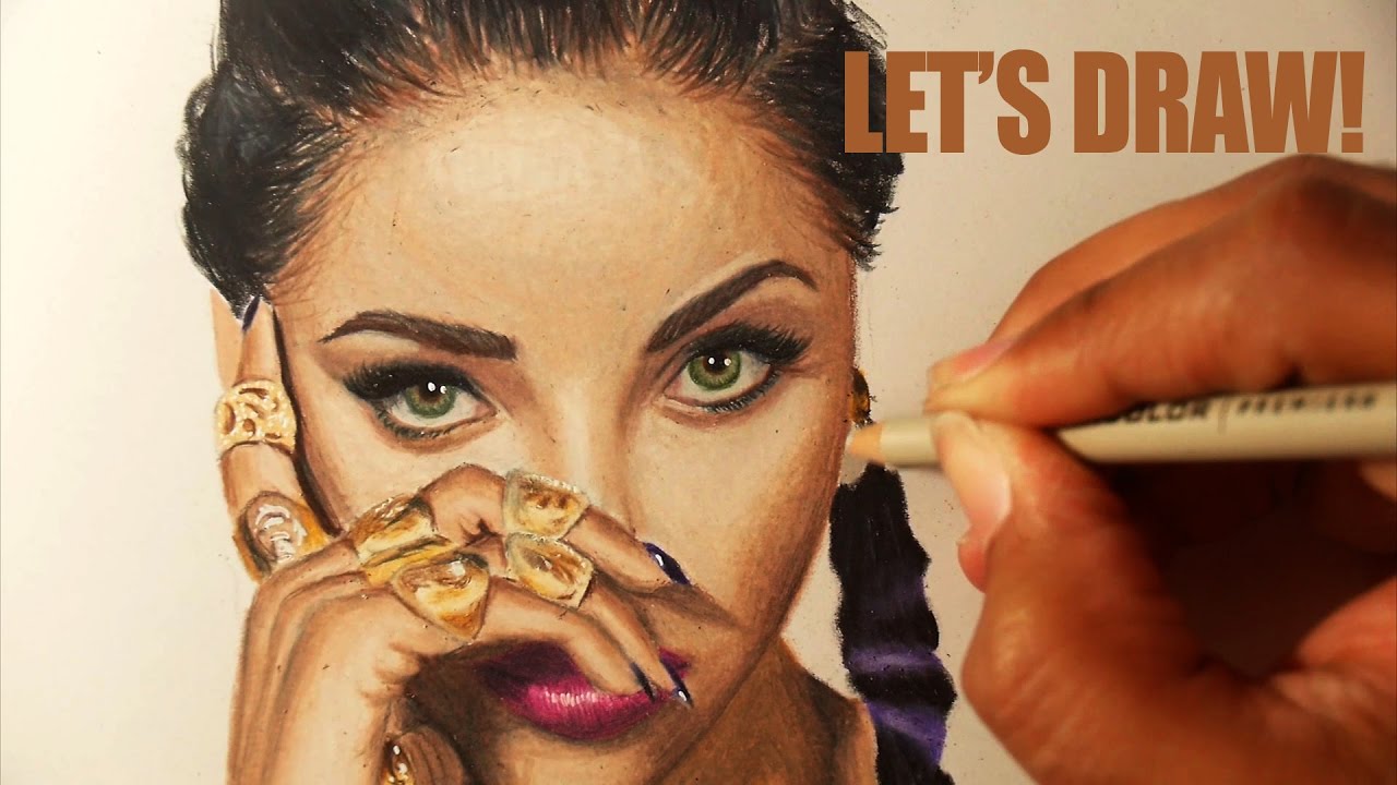 Color pencil portrait tutorial Kat Graham