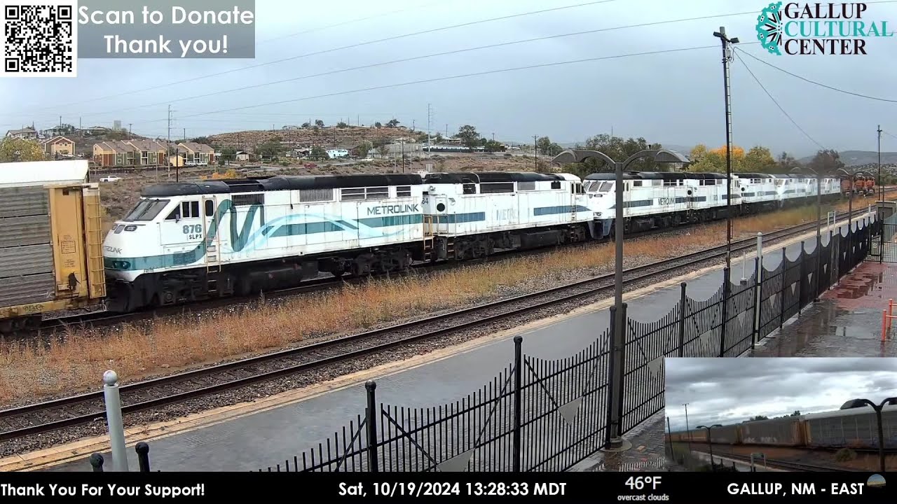 BNSF EB Train H-BARLUB1 18A with Ex Metrolink Locomotives at Gallup NM on 2024.10.19