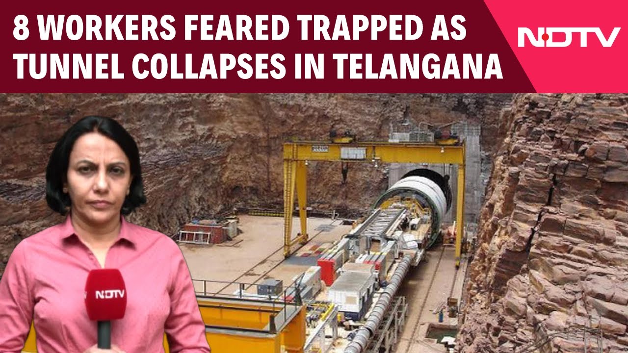 Telangana Tunnel News | 8 Workers Feared Trapped As Tunnel Collapses In Telangana, Rescue Op On