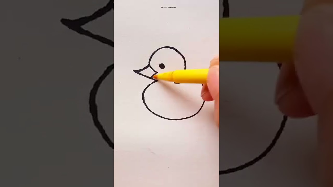 How to draw a Duck🦆|| Cute Duckling drawing #shorts #video #viral #youtubeshorts #easy #duck#drawing