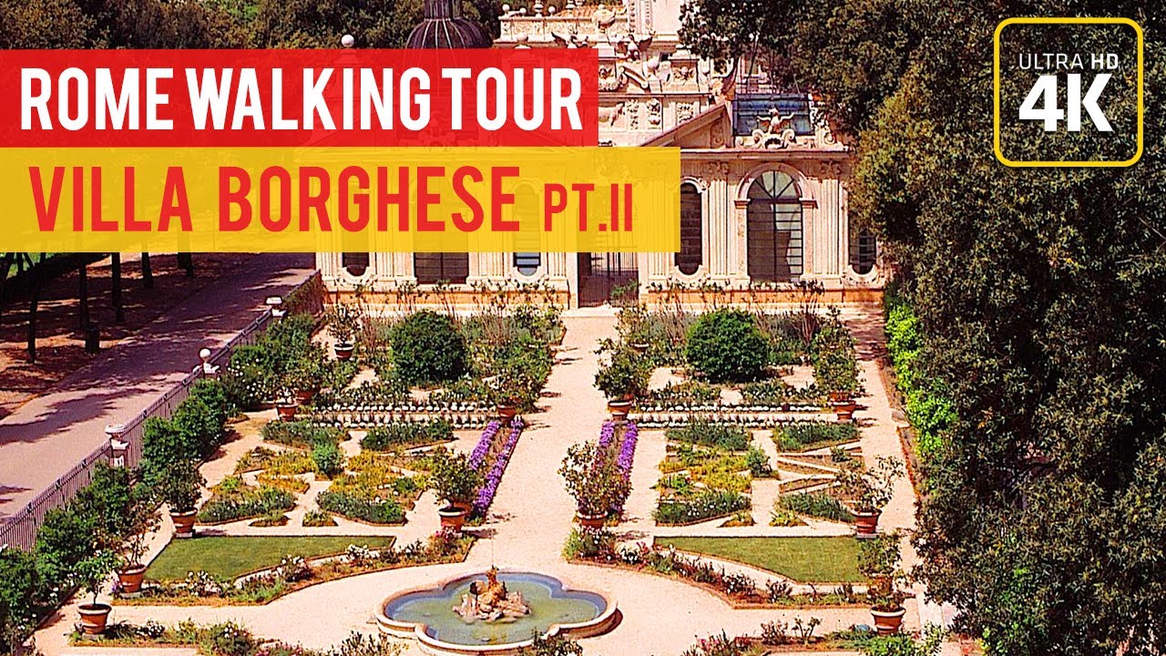Most famous park in Rome Part  II - Rome Walking Tour [ULTRA HD 4K]