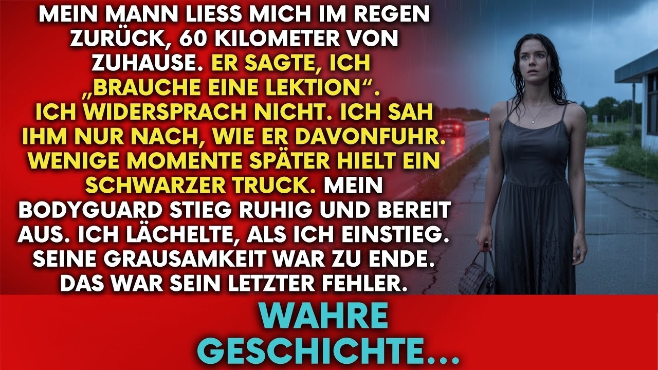 Mein Mann ließ mich im Regen zurück – er ahnte nicht, dass mein Bodyguard erscheinen würde