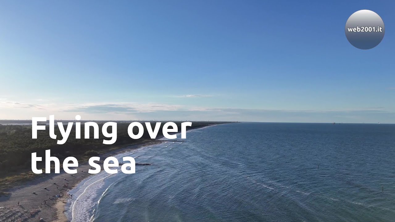 Flying over the sea
