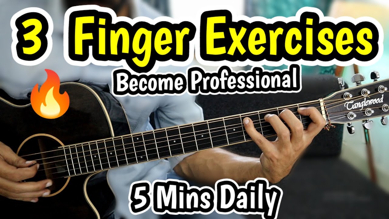 3 Basic Finger Exercises - Become Professional - 5 Minutes Daily-Increase Speed On Guitar Beginners