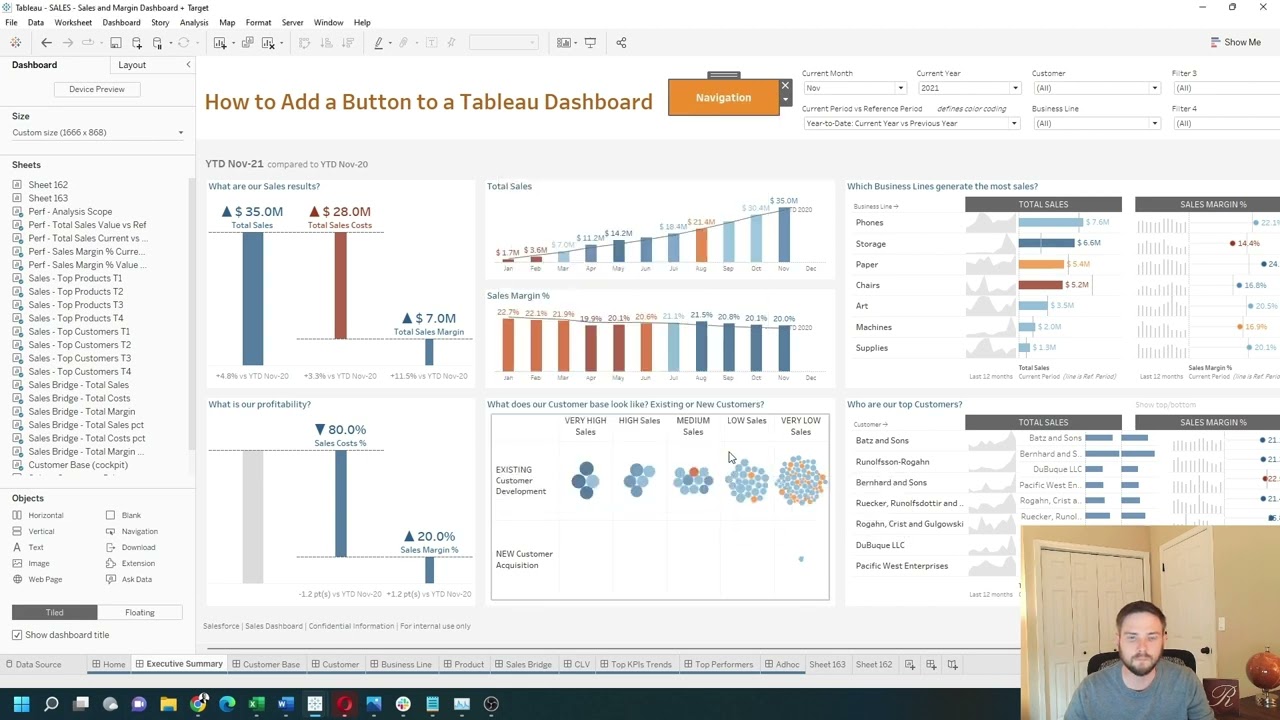 How to Create a Button in a Tableau Dashboard Using a Navigation Object