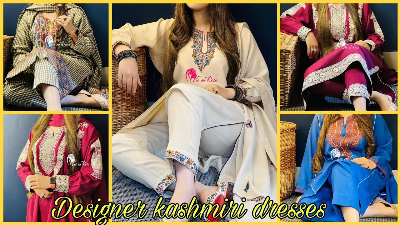 Designer Kashmiri dresses || Hand work embroidery Pheran shalwar collection || kashmiri kurti plazo