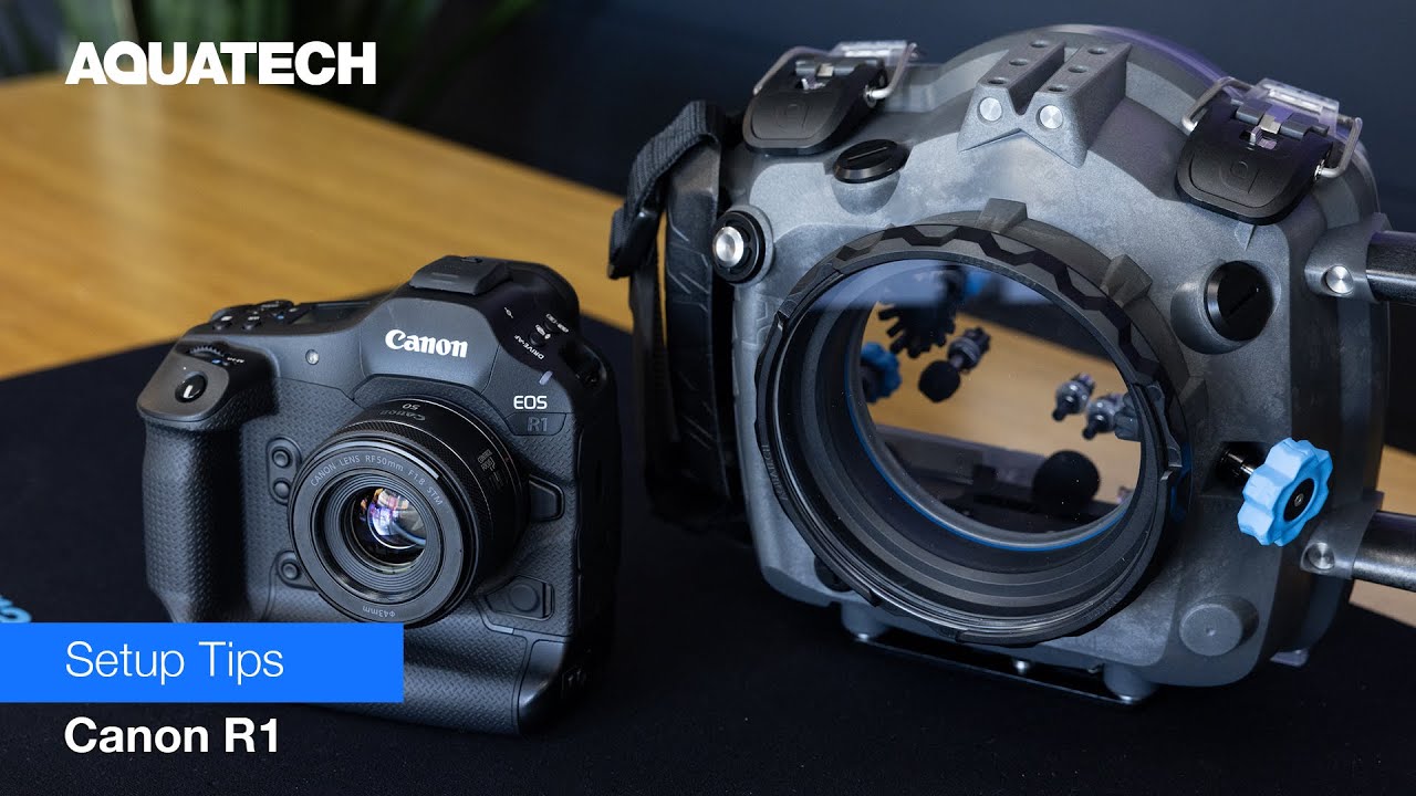 Canon R1 Setup tips for the Aquatech Edge Max Water Housing.