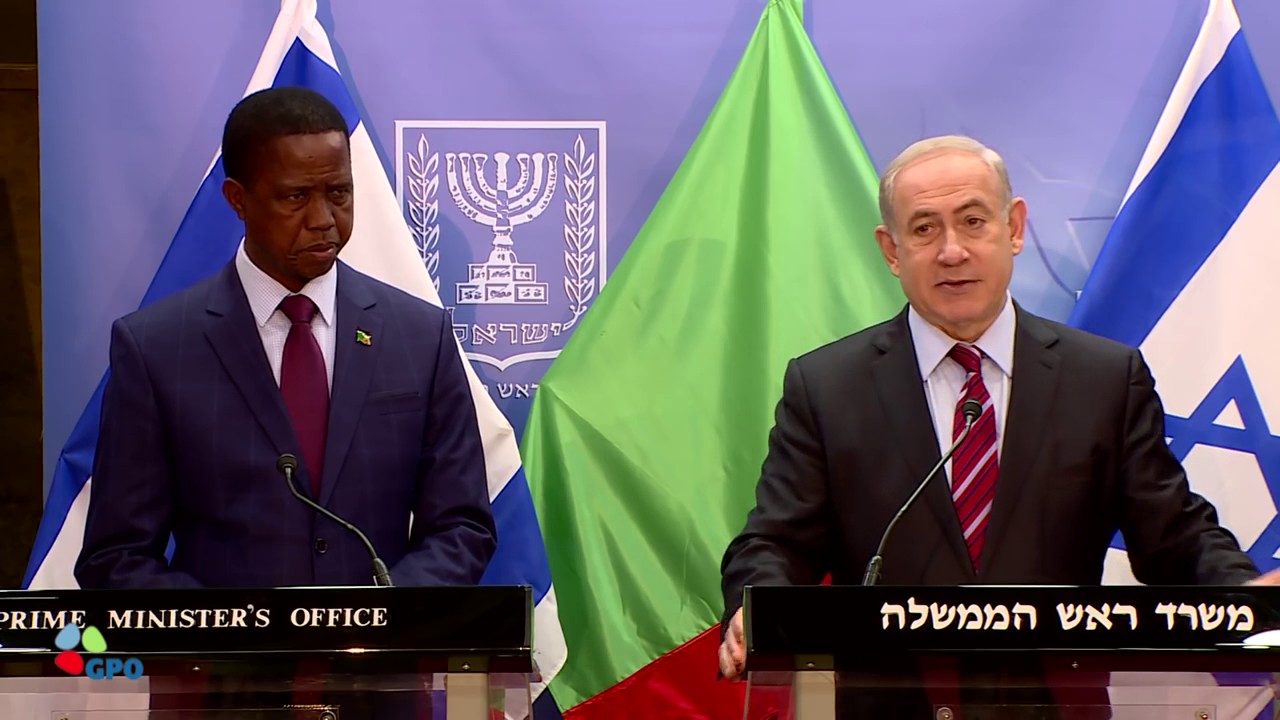 President of Zambia Edgar Chagwa Lungu meets PM Netanyahu in Israel