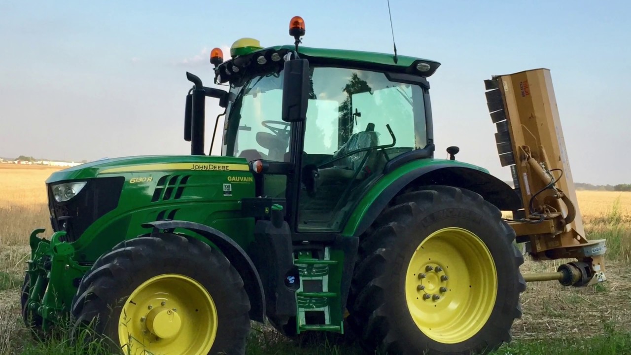 Broyage des accotements / John Deere 6130R / ALPEGO Trilat TTL33