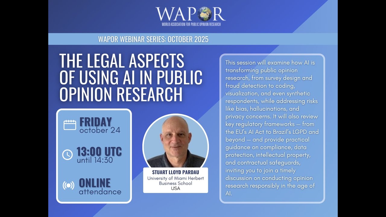 WAPOR Webinar: The Legal Aspects of Using AI in Public Opinion Research