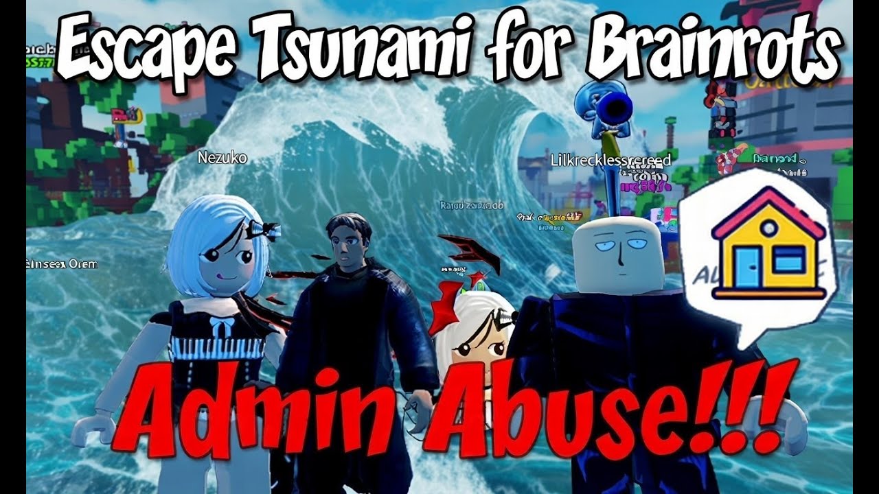 Escape Tsunami for Brainrots Admin Abuse!!! Ft. RobloxDaddio, LilRecklessxcreed, and Nezuko