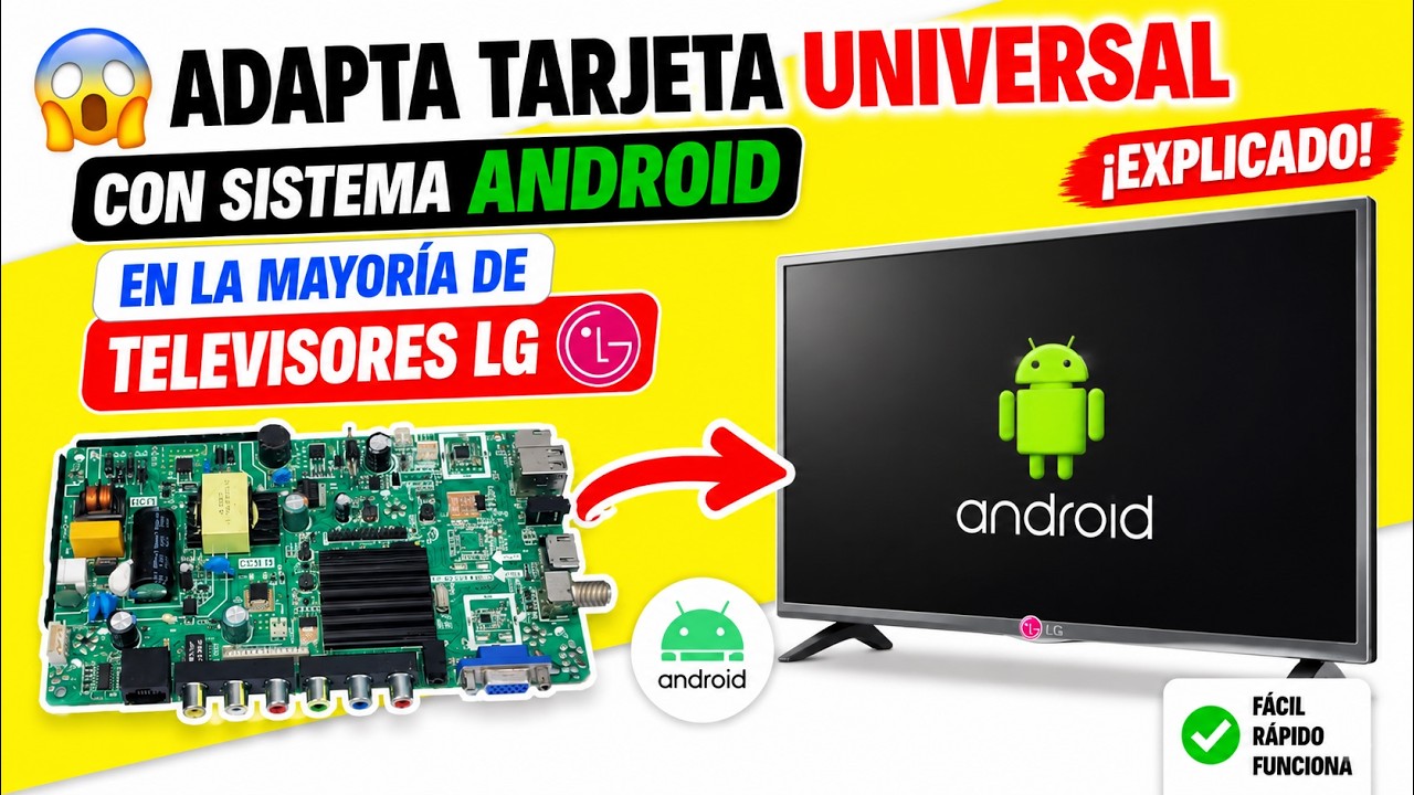 Adapta tarjeta Universal con Sistema android  En la Mayoría de Televisor LG. !Explicado! M. 32lb580