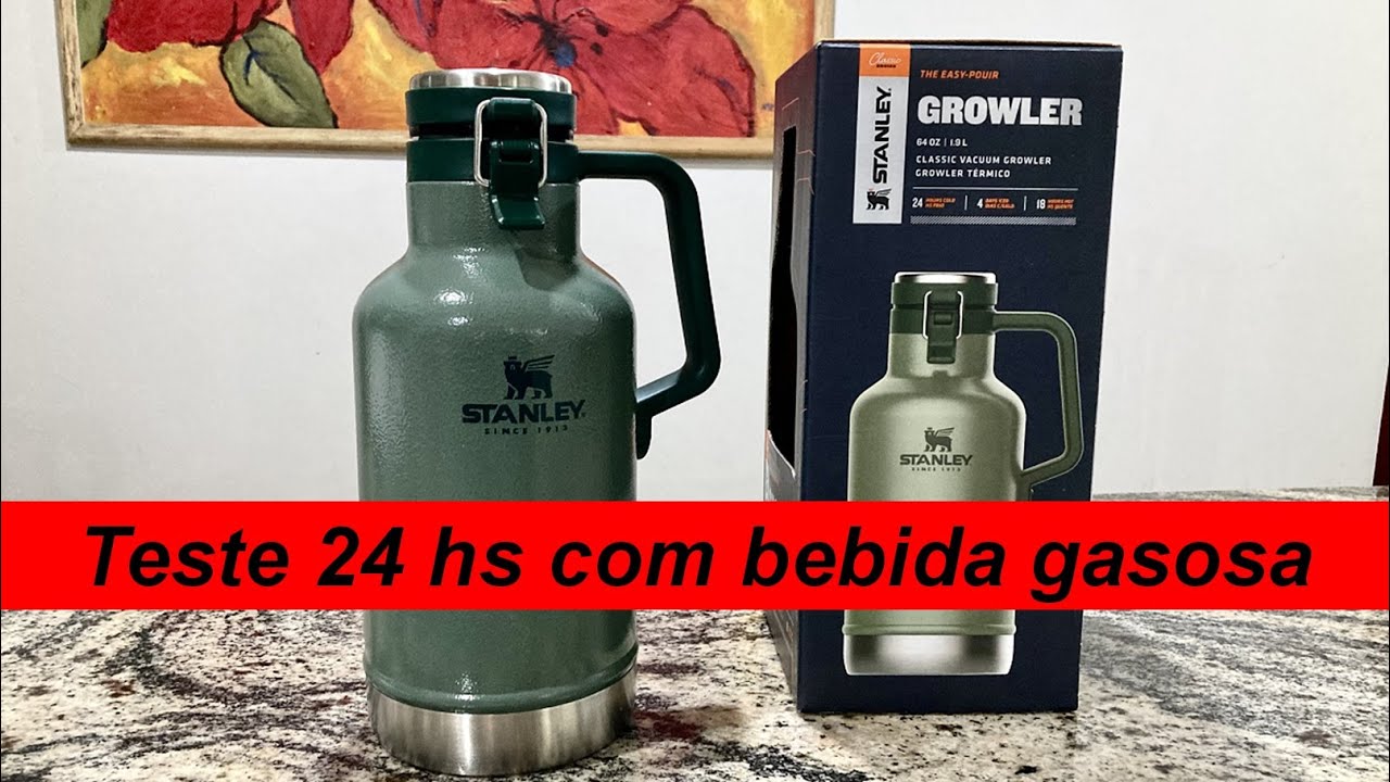 Growler Stanley 1,9 l - Teste por 24 hs com água mineral gasosa gelada