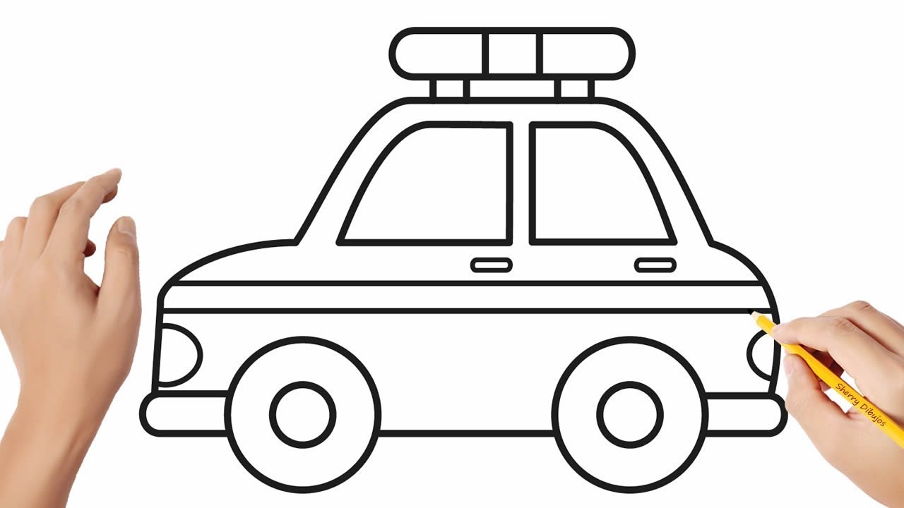 englishCómo dibujar un carro de policía | Dibujos sencillos