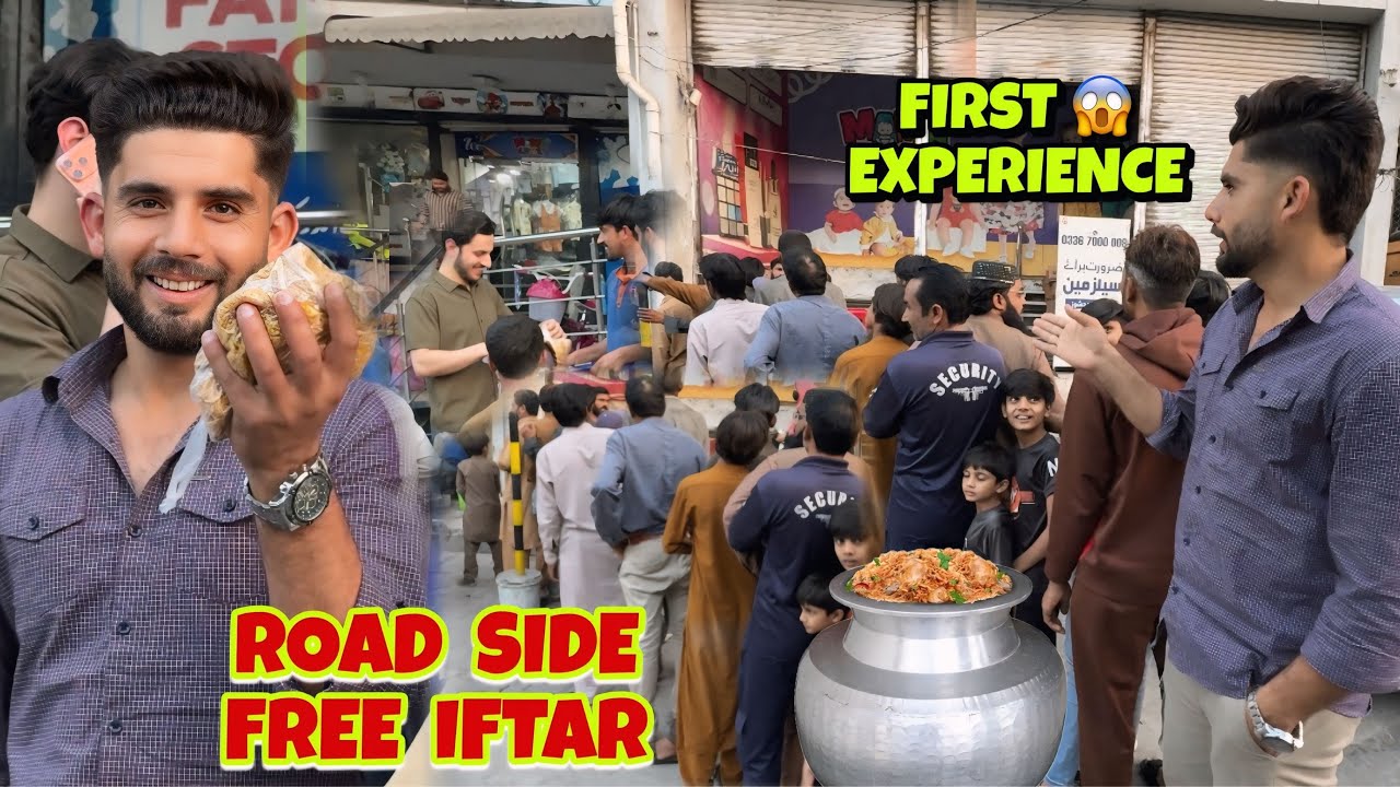 Ramadan 🌙 First Road Side Free Iftar Bariyani😋 Big Iftar Lambi Line Lag Gai #Mrhamza