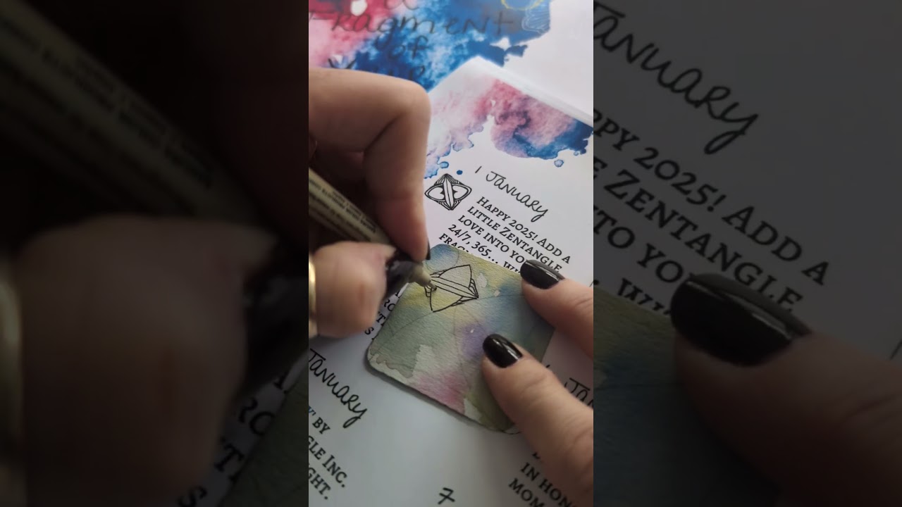 Watch me prepare, draw and color 𝔽𝕐𝕀ℂ 𝟚𝟘𝟚𝟝 days 01-04. #FYIC2025 #freechallenge #zentangle #ninaczt