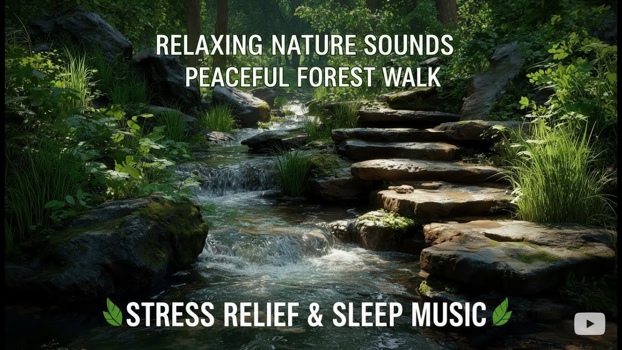 Peaceful Forest Stream with Flowing Water - Natural Sounds for Relaxation & Meditation