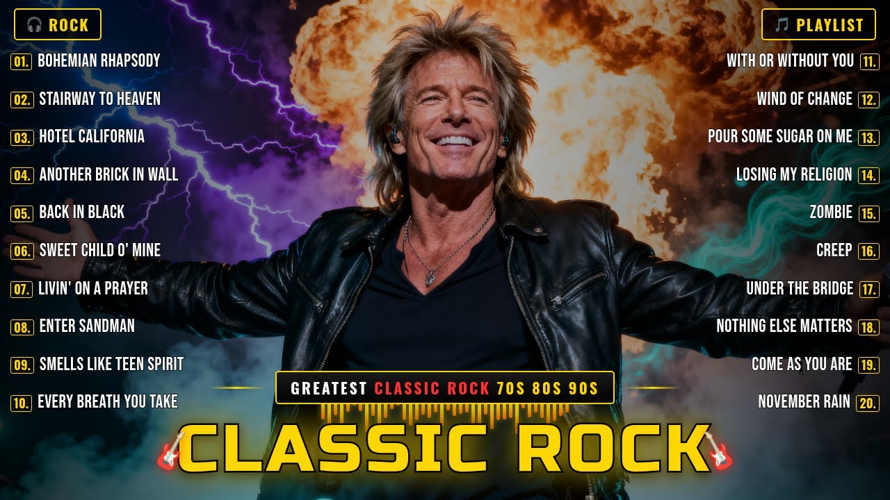 Classic Rock 80s & 90s Greatest Hits🎸 Queen, Led Zeppelin, Guns N' Roses, Nirvana, Metallica